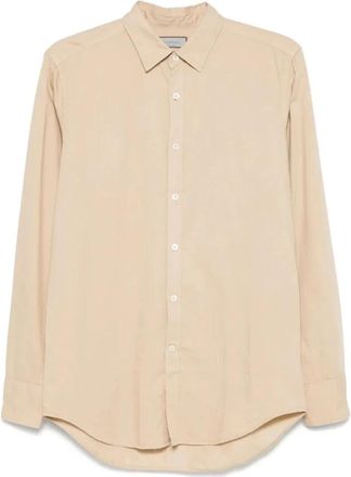 Canali Camisa Camel - Heren - Casual Overhemden - Beige - L - Overhemden