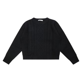 Patrizia Pepe Maglia Trecce - Dames - Ronde hals truien - Zwart - 3XL - Truien & Vesten