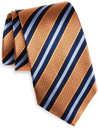 Nordstrom Stripe Silk Tie in Orange at Nordstrom