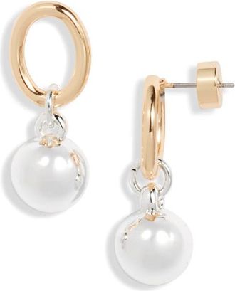 Nordstrom Orb Accent Frontal Earrings in Silver- Gold at Nordstrom