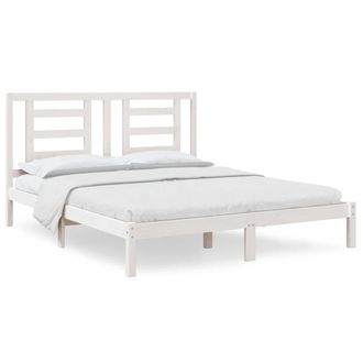 Berkfield Home Bed Frame White Solid Wood Pine 160x200 cm