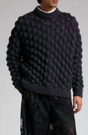Simone Rocha Mohair Wool Blend Sweater In Black
