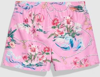 Gucci Printed Nylon Swim Shorts, Size 44 IT, Pink, Ready-to-wear