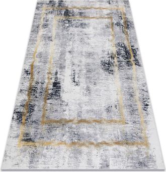 RugsX Tappeto lavabile andre 1065 Telaio vintage antiscivolo - grigio / oro grey 120x170 cm