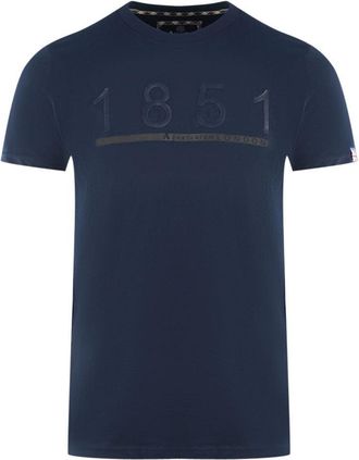 Aquascutum Heren Londen 1851 T-Shirt (Marineblauw)