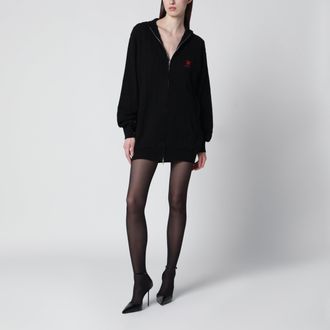 Balenciaga Black wool mini cardigan dress
