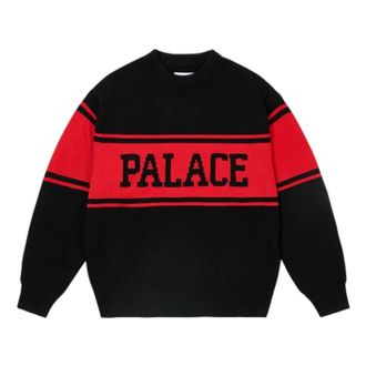 Palace College Stripe Knit Black P30KW048
