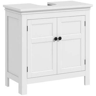 HOMCOM 2-Tier Bathroom Sink Cabinet - Freestanding Storage Cabinet - White | TJ Hughes