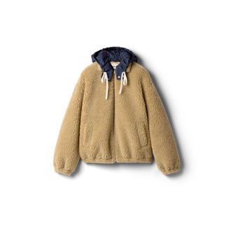 Miu Miu Fleece Blouson Jacket, Woman, Soy Green, Size 38