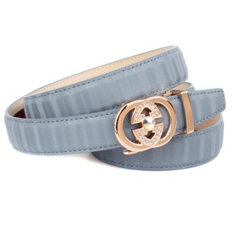Anthoni Crown Lederg&uuml;rtel ANTHONI CROWN, Damen, Gr. 100, blau (hellblau), Leder, unifarben, festlich, G&uuml;rtel Lederg&uuml;rtel, mit goldfarbener Automatik Schliesse, Meta