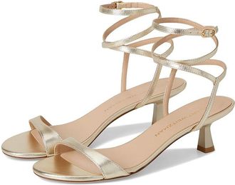 Stuart Weitzman Nudist Wrap 50 Womens Wedge Shoes Light Gold : 5.5 M, Leather