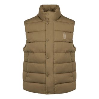 Bomboogie Gewatteerd Vest van Echt Dons - Heren - Jassen - Beige - Maat: L Poliester