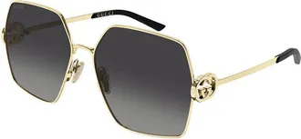 Gucci Square Full Rim Sunglasses - Gold