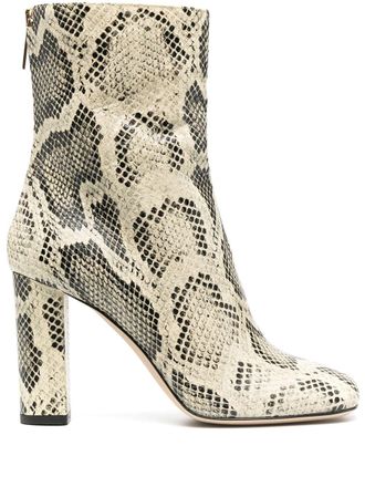 PARIS TEXAS Enkellaarzen met python-effect - Beige