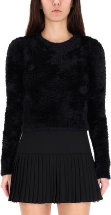 Marine Serre Black Textured Crew Neck Sweater