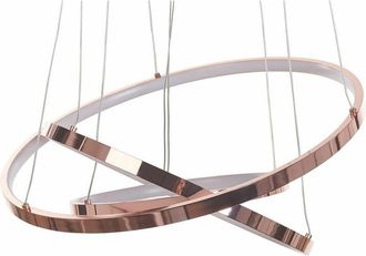 Beliani Lámpara de techo led de metal rosa dorado aluminio 3 anillos glamour moderno Atrek