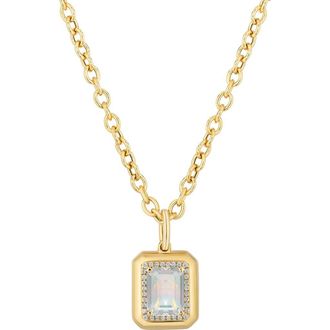 Goshwara Emerald Cut Pendant Necklace in White Opaque at Nordstrom, Size 16