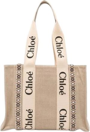 Chlo&eacute; Pre-owned Tote Bags, female, Beige, Size: ONE SIZE Pre-owned Canvas Tote
