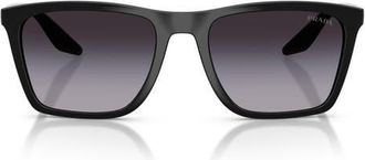 Prada 56mm Pillow Sunglasses in Black /Grey Gradient at Nordstrom