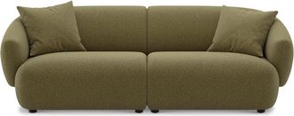 Castlery Auburn Sofa Customized, (Performance Boucle) Moss, Spill Resistant, Modular for Sofas by Castlery