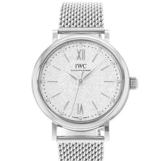IWC Pre-owned IWC Portofino Diamond Silver Dial Ladies Watch IW357408