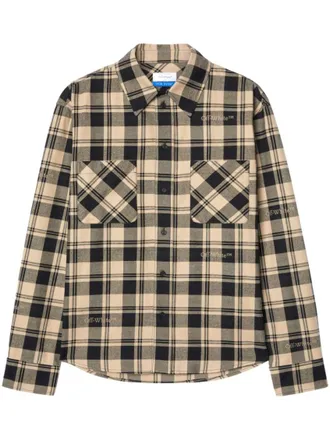 Off-white Beige Checked Flannel Shirt