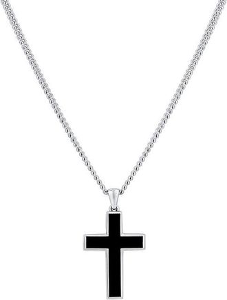 Vincero Mens Stone Cross Pendant Necklace in Sterling Silver at Nordstrom
