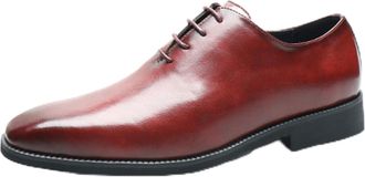 Generic Mens Oxford Shoes Mens Leather Dress Shoes Formal Dress Shoes for Men,Burgundy,10 UK