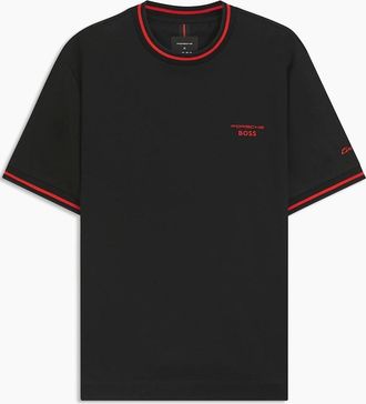 HUGO BOSS Mens Embroidered Collared Neck Short Sleeve Polo Shirt - Black - Size: 40