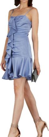 Keepsake the Label Light Blue Satin Ruffled Mini Dress Size L