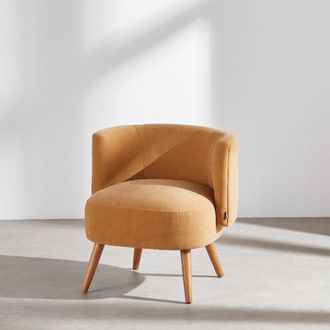 Maisons du monde Sillón aterciopelado ocre