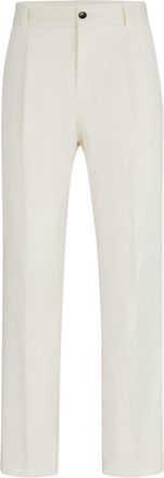 HUGO BOSS Hugo Mens Felix242 Solid Patterned Straight Chinos in Open White - Size 28W/32L