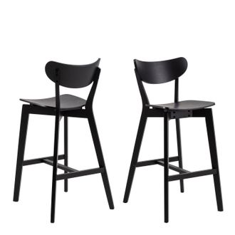 Furniture To Go Roxby Bar Stool in Black Set of 2 in Brown