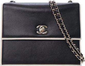 Chanel 2017-2018 CC Bicolor Calfskin Square Frame Flap crossbody bag - Nero