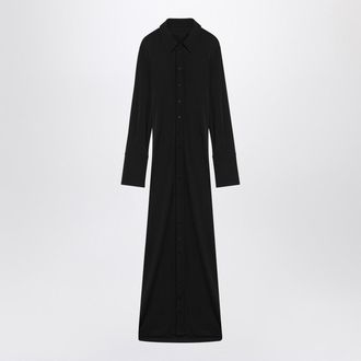 Sportmax Sportmax Black Shirt Dress In Viscose Jersey