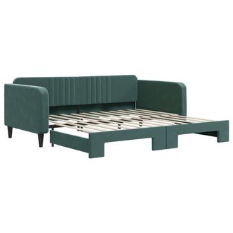 vidaXL Divano Letto Con Letto Estraibile Verde Scuro 100x200cm Velluto - Vidaxl