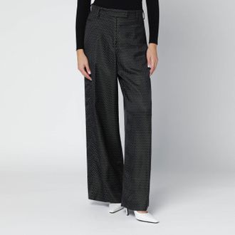 Dries Van Noten Black jacquard trousers