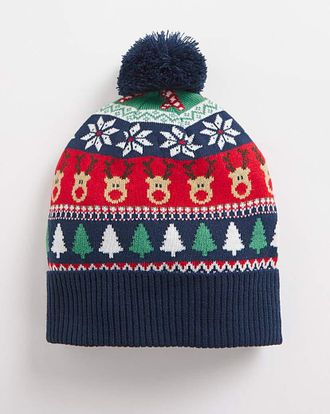 Jacamo Christmas Fairisle Bobble Hat