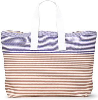 Hermès Brown Ivory Purple Canvas Tote Bag (Pre-Owned)