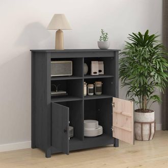 Berkfield Home Sideboard Grey 83x41.5x100 cm Solid Wood Pine