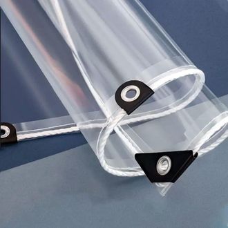 OEM Lona Transparente Con Ojales Lona Transparente Impermeable De 0,35 Mm Lonas De Pvc Lonas A Prueba De Lluvia Lona De Protecci&oacute;n Contra El Viento Para T
