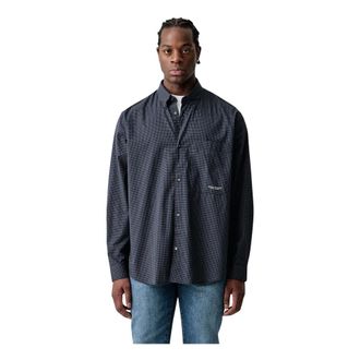 A|X Armani Exchange Geruit katoenen overhemd - Heren - Overhemden - Blauw - Maat: XL Katoen
