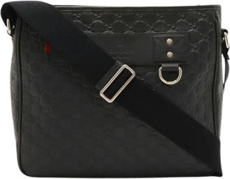 Gucci Pre-owned Sherry Line Leren Messenger Bag Zwart - Dames - Vintage Schoudertas - Zwart - ONE Size - Leer - Vintage