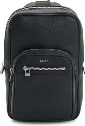 HUGO BOSS Modern faux-leather backpack with logo lettering