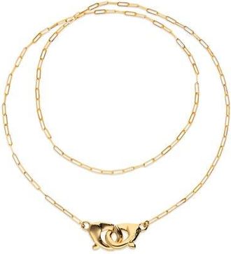 UNOde50 Long 18k gold-plated necklace with interlocking carabiner detail at Nordstrom