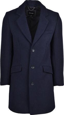 Antony Morato Blue Wool-Blend Tailored Coat