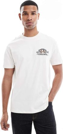 Polo Ralph Lauren T-shirt classica oversize bianco sporco con stampa sul retro