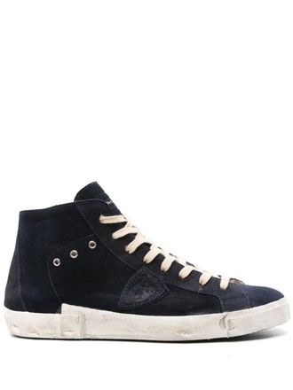 Philippe Model PRSX hi-top sneakers - men - Calf Suede/Artificial Fur/Calf Leather/Rubber - 41 - Blue