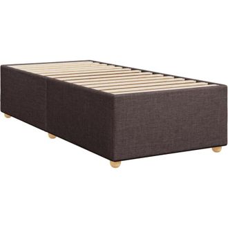 vidaXL Estructura De Cama Sin Colch&oacute;n Tela Marr&oacute;n Oscuro 100x200 Cm Vidaxl