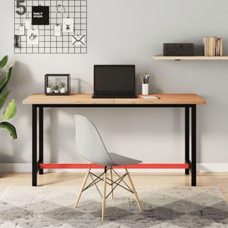 vidaXL Vidaxl - Banco De Trabajo Madera Maciza De Haya Y Metal 150x55x81,5 Cm